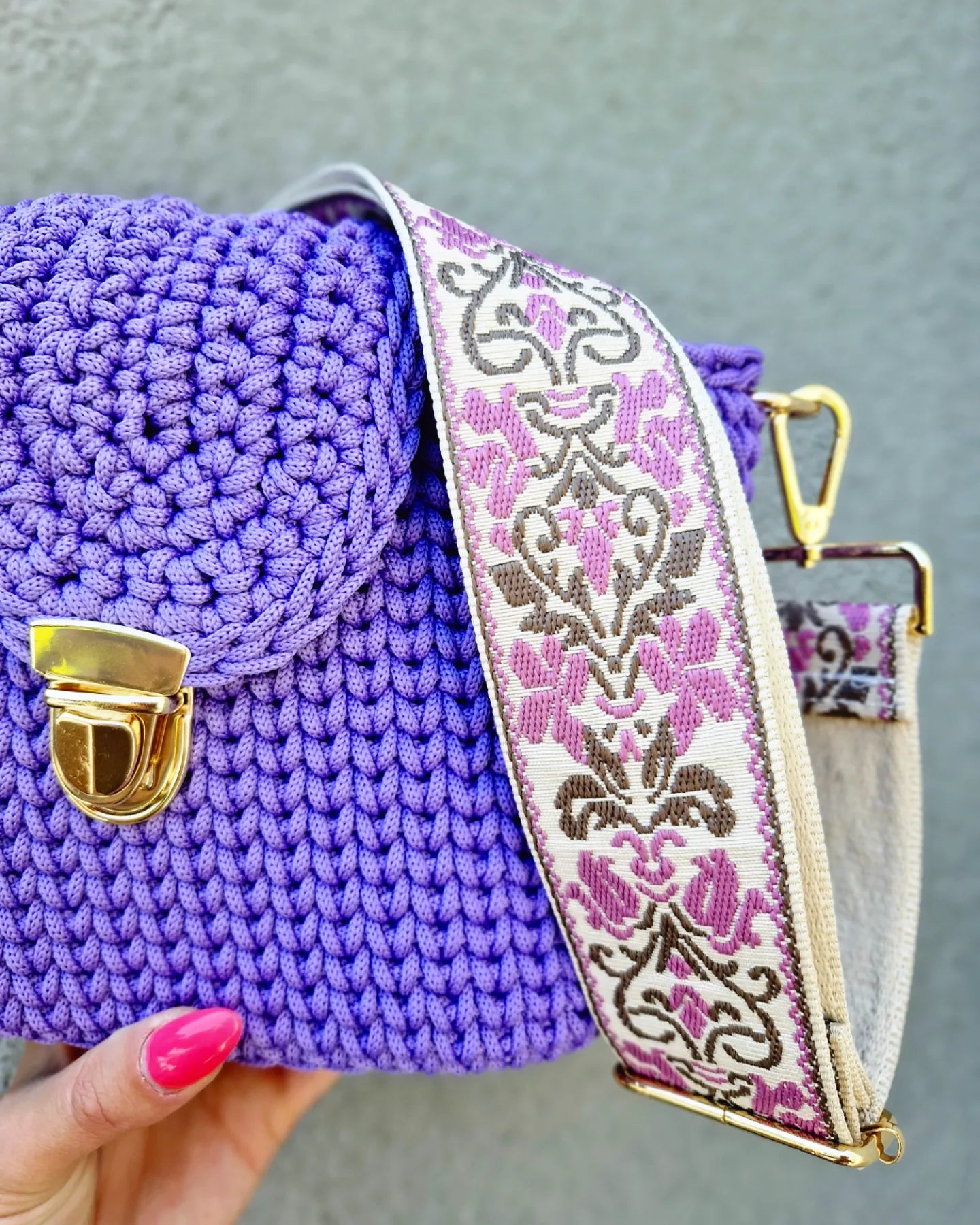 Sac bandoulière violet